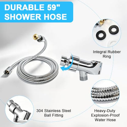 Filtered Handheld Shower Head with Detachable Chrome Spray for Healthier Shower