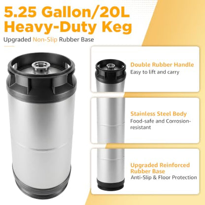 Stainless Steel 1/6 Barrel Sankey D System Keg for Homebrew & Commercial Use