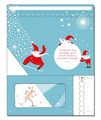 Holiday Zip-Open Money Holder with Clear Window - Christmas Dough Variation