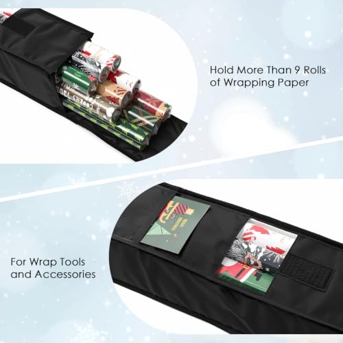 Long Gift Wrap Storage Bag 31 Inch - Wrapping Paper Organizer with Handles
