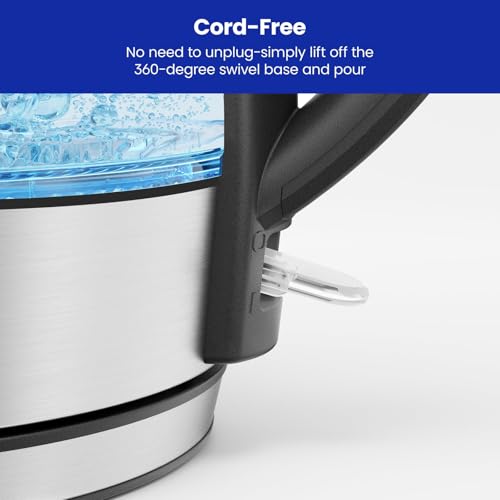 Electric Tea Kettle 1.2L Stainless Steel 1500W Removable Lid