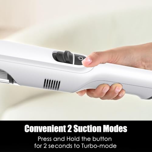Cordless Handheld Vacuum Cleaner - Lightweight 1.4lb, Powerful Suction, Charging Dock, Detachable Dust Cup - Cloud White