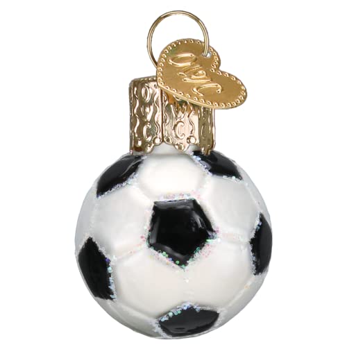 Christmas Glass Soccer Ball Ornament - Handcrafted Holiday Decoration, Sport Collection, Variation of Soccer Ball