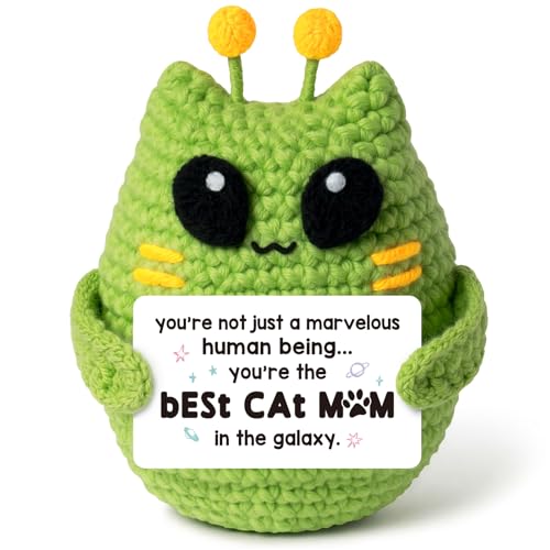 Best Cat Mom Gift - Handmade Crochet Alien Cat for Cat Lovers