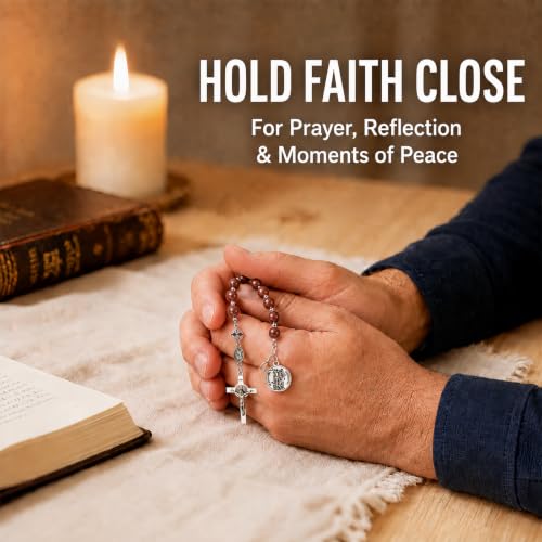Catholic Rosary & Prayer Pen Set for First Responders - St. Michael Gold Sandstone