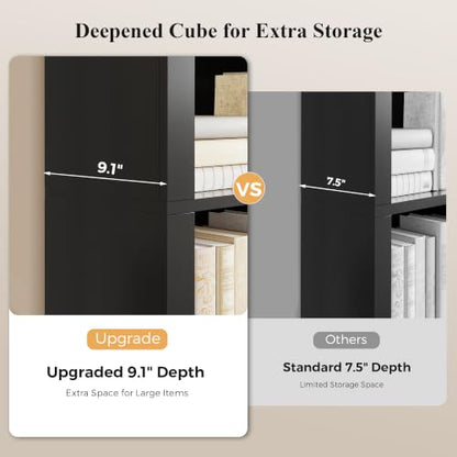 MapleGrace 71-Inch Triple Arched Tall Bookcase with Shelves - Black
