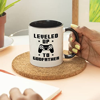 Godfather Proposal Coffee Mug - Will You Be My Godfather? Black Handle 11 Oz