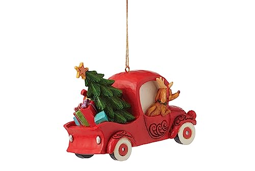 Christmas Hanging Ornament Grinch and Red Truck Decor - Jim Shore Collectible