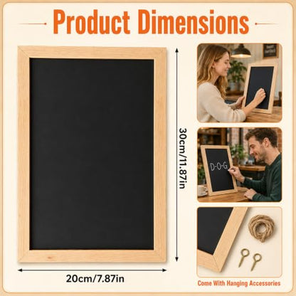 Mini Chalkboard Sign 8x12 Inches Unfinished Wood Frame - Portable & Reusable