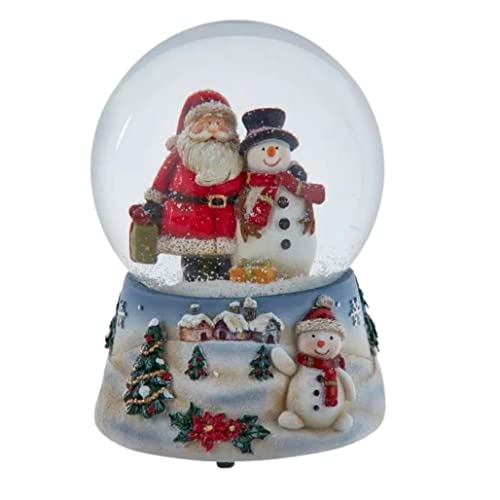 Musical Santa and Snowman Water Globe - Holiday Decor, 100MM