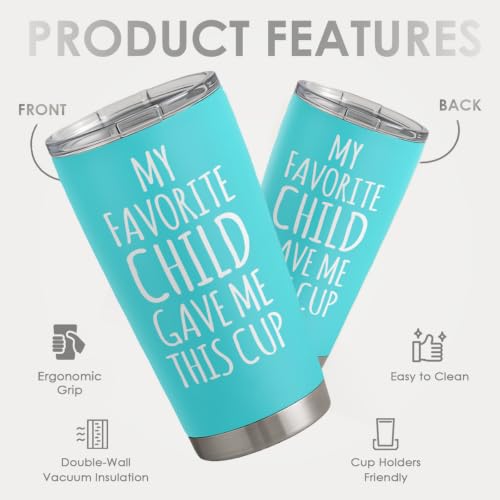 Mom Tumbler Gift - 20oz Insulated Travel Mug for Mom from Son & Daughter - Unique Mother's Day, Birthday, Christmas Gift Idea - Variation of THIS listing