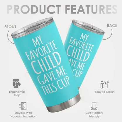 Mom Tumbler Gift - 20oz Insulated Travel Mug for Mom from Son & Daughter - Unique Mother's Day, Birthday, Christmas Gift Idea - Variation of THIS listing
