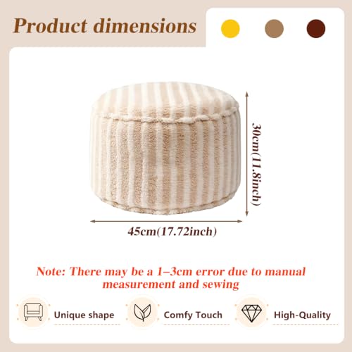 Light Purple Round Pouf Ottoman Cover No Filler Storage Bench - 2 pcs