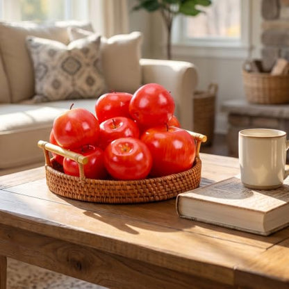 Fake Red Apples Set of 16 for Home Decor and Kitchen Displays
