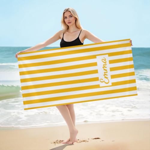 Personalized Beach Towel with Name - Custom Microfiber Pool & Vacation Towel Style B3