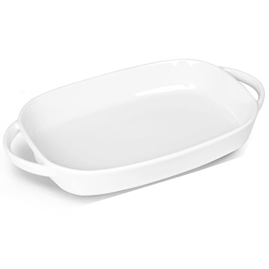 Ceramic 2.6 Quart Baking Dish Set of 1, 9.3" x 13" (White, 1 Piece Assortment)