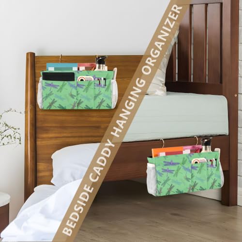 6-Pocket Bedside Caddy with Straps & Hooks for Bed, Sofa, or RV