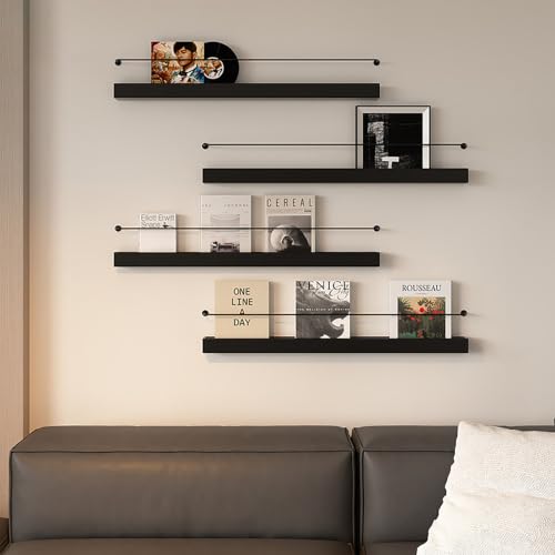 80cm Wall Magazine Rack Stand for Home & Office Decor, Metal Organizer Shelf