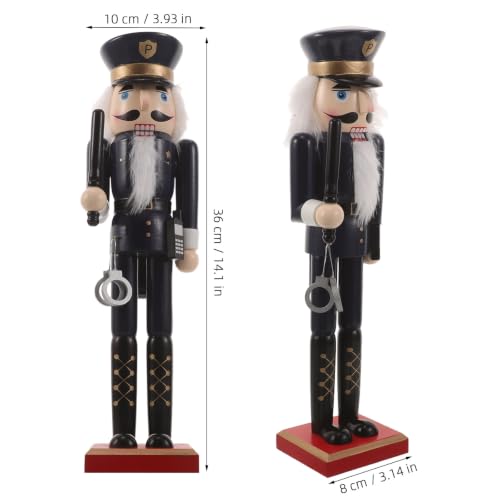 14-Inch Wooden Nutcracker Soldier Christmas Decor - Classic Holiday Table Display