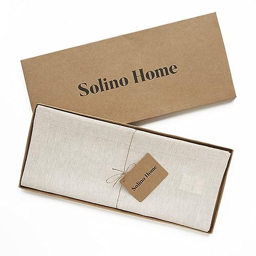 Solino Home Natural Linen Table Runner 14 x 144 Inches - Athena Light Natural