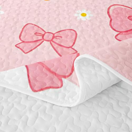 Pink White Yellow Goose Cartoon Quilt Set King Size Kids Bedspread with Pillowcases