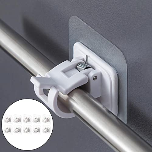 10 Pieces Self-Holding Curtain Rod Brackets No Nails for Kitchen Living Room