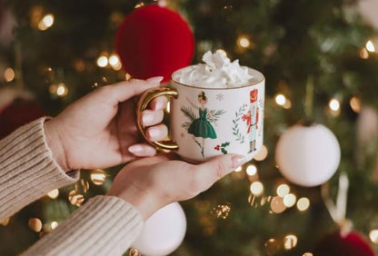 Nutcracker Coffee Mug 14oz Christmas Mug with Gold Handle - Holiday Winter Cup - Variation of THIS listing