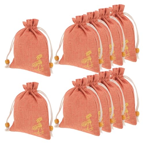 10 Pack Orange Cloth Sachet Bags for Jewelry, Potpourri & Storage