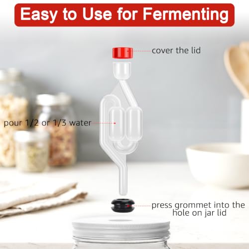 S-Shaped Fermentation Airlocks Twin Bubble Kit for Homebrew & Food