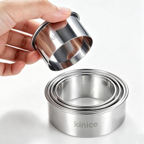 Stainless Steel 5-Piece Round Cookie Cutter Set - Baking & Biscuit Molds