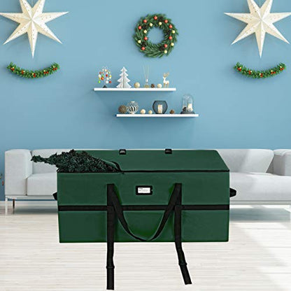 Green Christmas Tree Storage Bag Fits Up to 9 Ft Disassembled Holiday Tree Heavy Duty