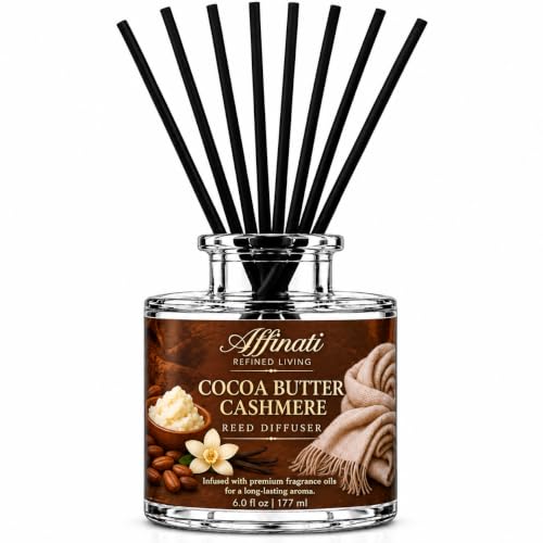 Affinati Cocoa Butter Cashmere Reed Diffuser - Highly Fragrant Home Scent