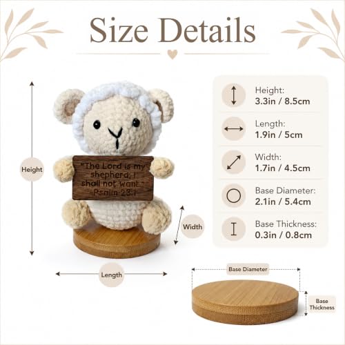 Christian Crochet Lamb with 7 Bible Verse Cards - Handcrafted Religious Gift - Style-1