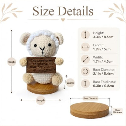 Christian Crochet Lamb with 7 Bible Verse Cards - Handcrafted Religious Gift - Style-1