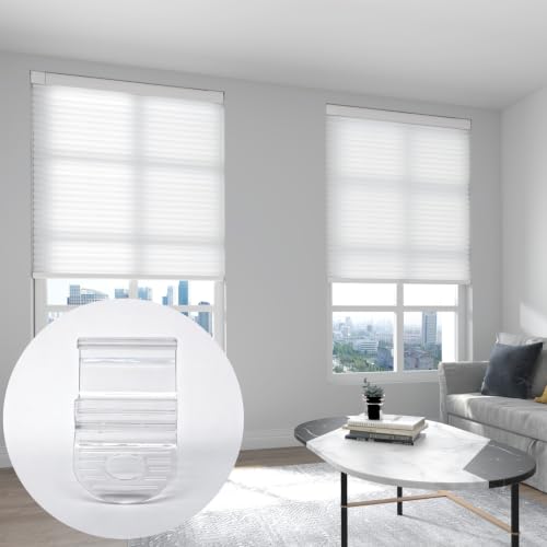Clear No Drill Cellular Shade Handles Pack of 4 - Replacement Clip-On Blinds Accessories