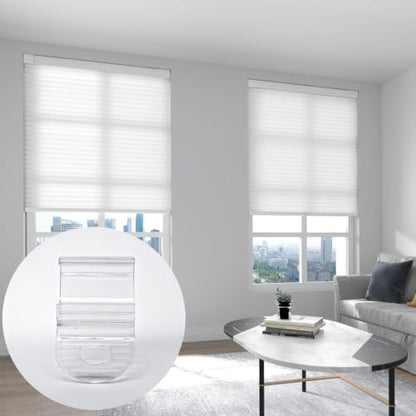Clear No Drill Cellular Shade Handles Pack of 4 - Replacement Clip-On Blinds Accessories