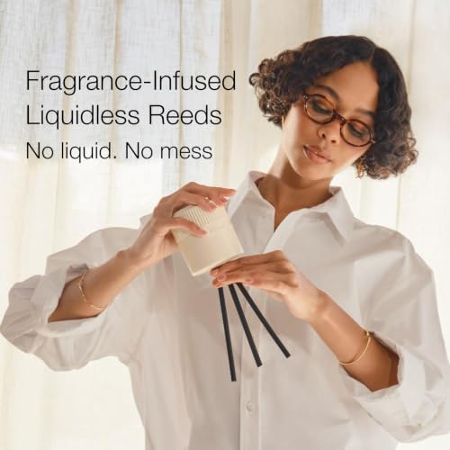 Liquidless Reed Diffuser & Vessel - Santal & Amber Fragrance - Home Decor
