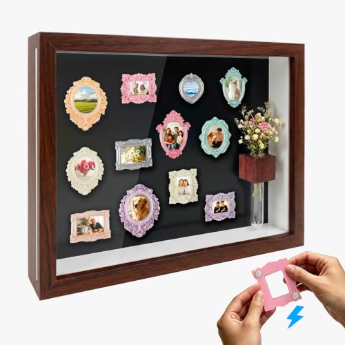 Mini Shadow Box Kit with Magnetic Frames & Mini Vase - DIY Wall Decor