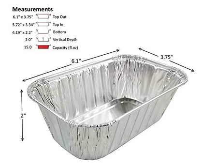 PACTOGO Disposable 1 lb. Aluminum Foil Mini Loaf Pans with Clear Low Dome Lids (Pack of 400 Sets)