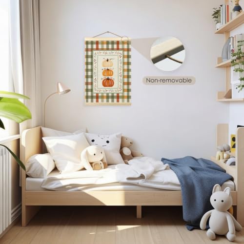Fall Colorful Pumpkin Wall Art Poster with Frame 12x16 Inch Home Decor