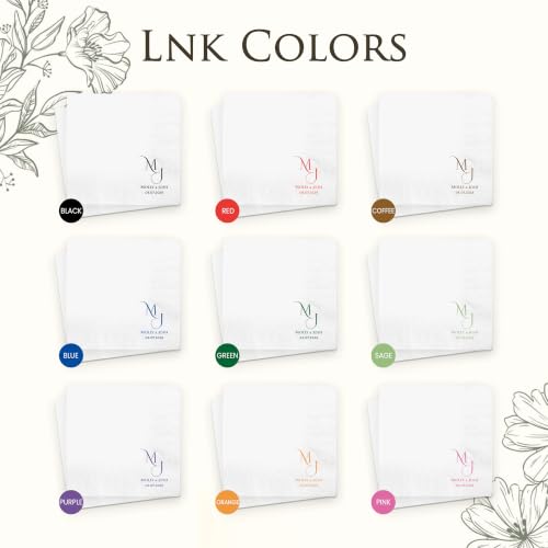 Custom Wedding Napkins Script Initial Personalized Cocktail Napkins - Design8