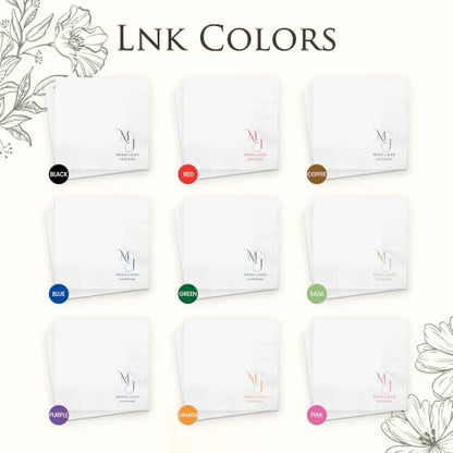 Custom Wedding Napkins Script Initial Personalized Cocktail Napkins - Design8