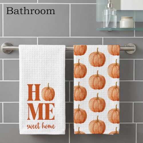 Fall Pumpkin Kitchen Towel Set - Decorative Hand Towels for Autumn Home Decor