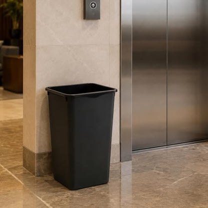 Glad 12 Gallon Open Top Plastic Trash Cans Black 2 Pack