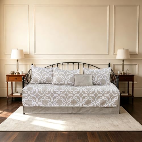 Home Soft Things Geometric Taupe Daybed Bedding Cover Set - 75 x 39 Inches