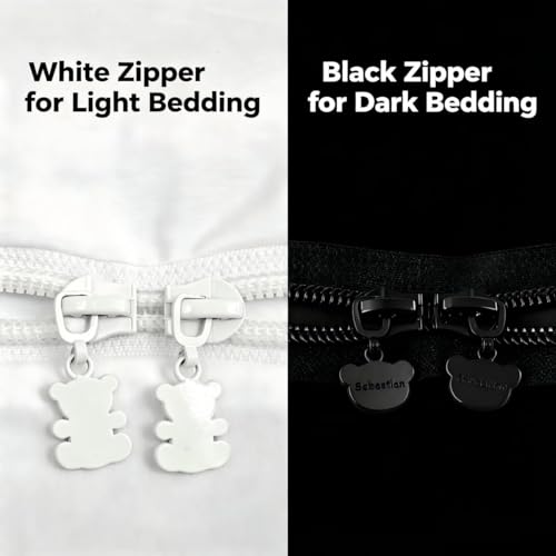 Kids Full Size Zipper Bedding Set with Comforter & Fitted Sheet - Blue Black