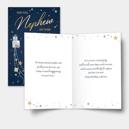 Birthday Card Gift for Nephew from Aunt or Uncle - Heartfelt Message, Red Envelope, 8.1 x 5.3 Inches - For Nephew