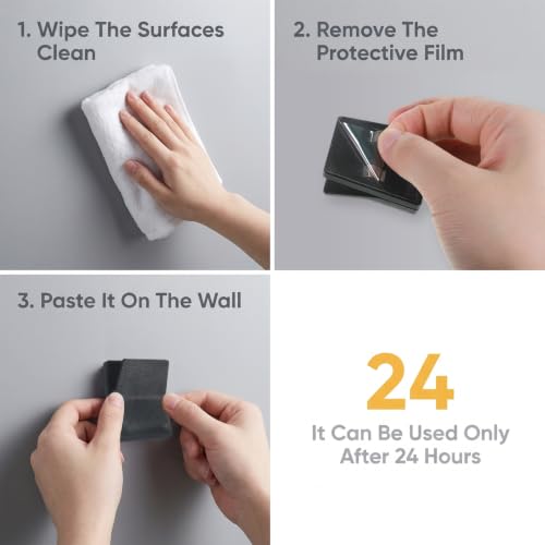 6-Pack Wall Adhesive Clips for Towels Tapestries & Decor - Black & White