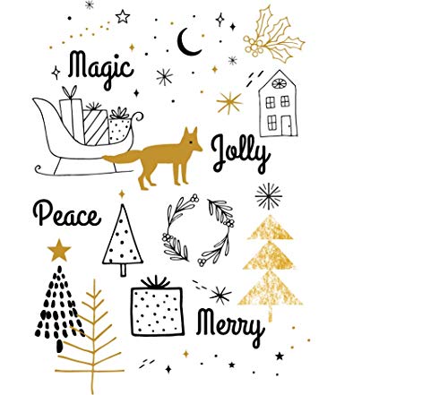 Christmas Greeting Cards Pack of 25 with Gold Foil - Happy Holidays Assorted Designs