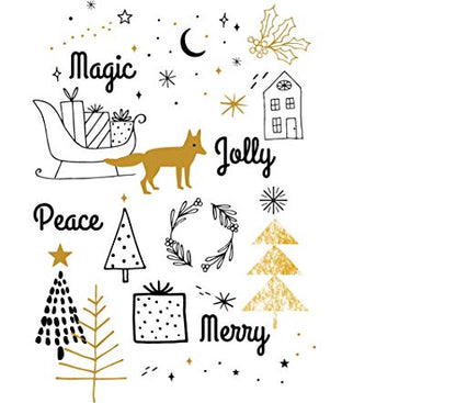 Christmas Greeting Cards Pack of 25 with Gold Foil - Happy Holidays Assorted Designs